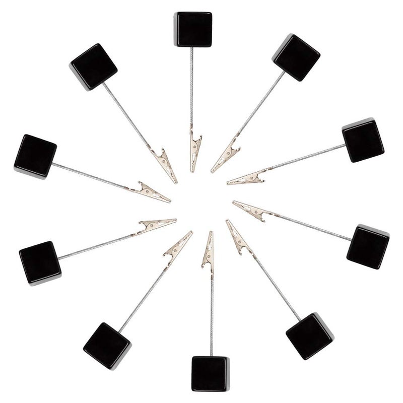 senover 10pcs Table Number Holder Name Place Card Holder Memo Clip Holder Stand Note Holder Pictures Card Paper Menu Clip (Black) - Image 2